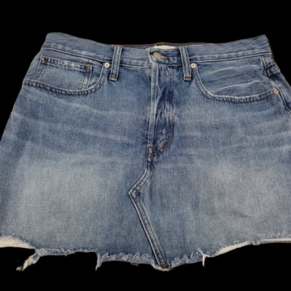 Madewell Women's Size 29 Rigid Denim Relaxed Mini Skirt in Rosehill Wash AL371 - Picture 1 of 6